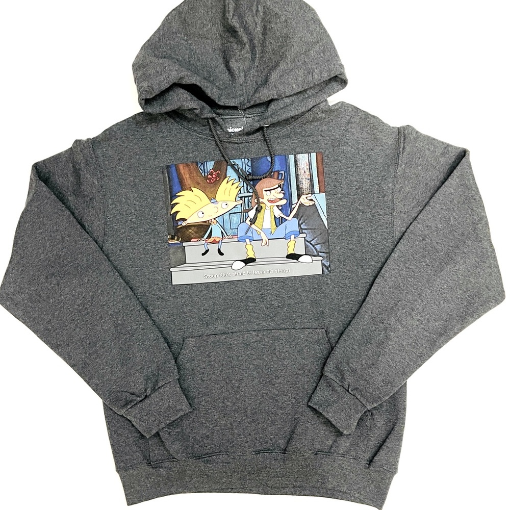 Nickelodeon Hey Arnold Dark Gray Hoodie NWOT SZ SM